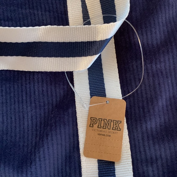 PINK Victoria’s Secret Velour tote with striped handles - Picture 7 of 15